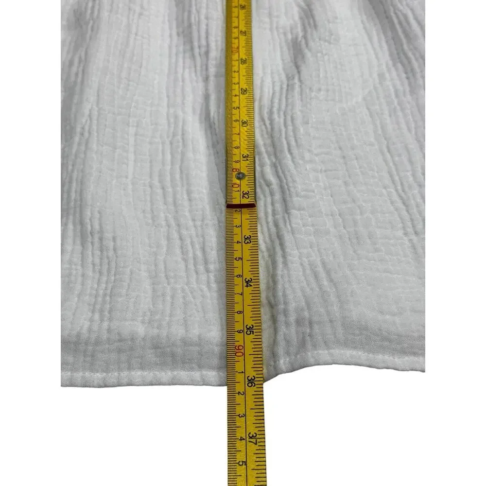 Philosophy Republic White Crinkle Cotton Gauze Tiered Midi Skirt Medium NWT